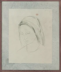 Studium do ołtarza św. Marcina, ok. 1928 (ołówek na papierze)