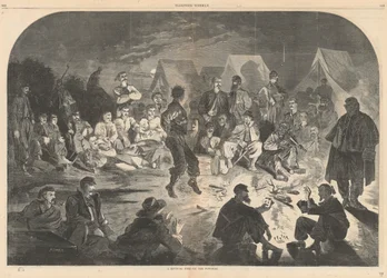Ognisko biwaku na Potomaku; od Harper