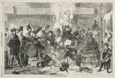 Śnieżna zjeżdżalnia w mieście, 1860.