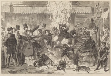 Śnieżna zjeżdżalnia w mieście, opublikowana w 1860 r.