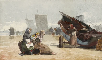Scena na plaży, Cullercoats, 1881