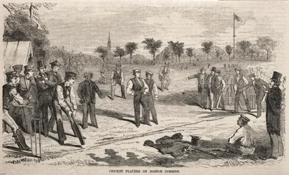 Gracze w krykieta na Boston Common, 1859.
