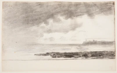Rysunek, zatoka w Cullercoats, Anglia, 1881 r.