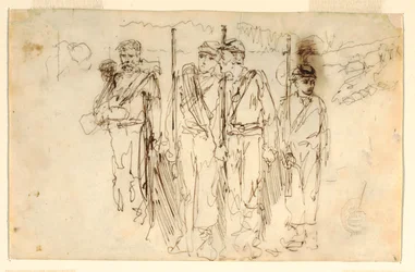 Rysunek, Wędrujący ranni, 1861-62