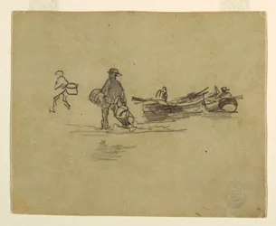 Rysunek, Dwóch rybaków, Anglia, 1881-82