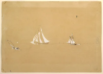 Rysunek przedstawiający dwa szkunery, 1880 r.