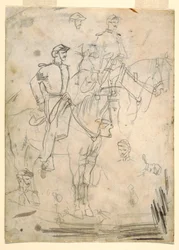 Rysunek, Dwa szkice oficera, 1862 r.