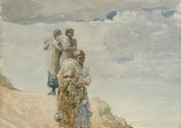 On The Cliff, Cullercoats, c.1881-82 (akwarela i węgiel na papierze tkanym)
