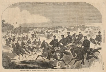 Unia kawalerii i artylerii w pogoni za rebeliantami w górę Yorktown Turnpike, od Harper