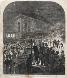 Spotkanie związkowe w plenerze poza Akademią Muzyczną, 1859.