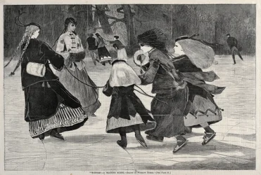 Zima - scena na łyżwach, 1868.