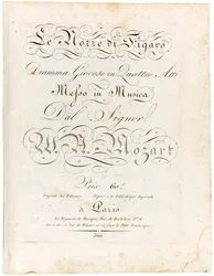 Okładka partytury Wesele Figara, figlarny dramat w czterech aktach, Między 1806 a 1810 rokiem.