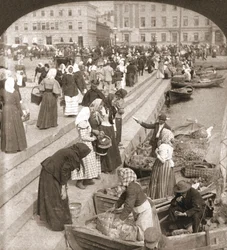 Łodzie targowe, Helsinki, Finlandia, 1898.