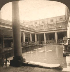 Łaźnie rzymskie, Bath, Anglia, 1900.