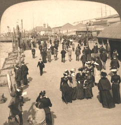 Lądowanie parowca na oceanie, Liverpool, Anglia, 1901.