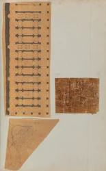 Strona z albumu z rysunkami i kilkoma rycinami architektury, Int..., ca. 1800-1850. Twórcy: Warsztat Charlesa Perciera, Warsztat Pierre