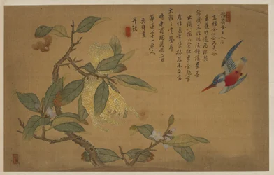 Ptak, owoce i kwiaty, dynastia Qing, 1741.