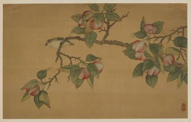 Ptak i owoc, dynastia Qing, 1741.