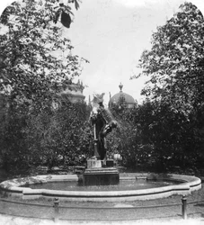 Fontanna, Monachium, Niemcy, ok. 1900.