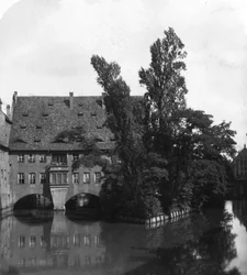 Szpital Ducha Świętego, Norymberga, Bawaria, Niemcy, ok. 1900.