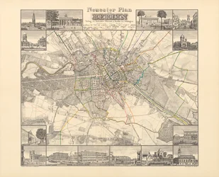 Historyczna mapa Berlina, wydana przez Verlag von Gebrueder Rocca, Berlin 1838