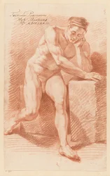 Akt męski w pozycji siedzącej, widziany z przodu (III nagroda 1772)