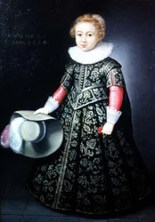 Portret małego chłopca w wieku dwóch i pół roku