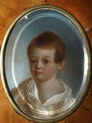 „Portret poety Aleksandra Siergiejewicza Puszkina (1799-1837) jako dziecko” Obraz Xaviera de Maistre (1763-1852) 1802 Państwowe Muzeum A.S. Puszkina, Moskwa