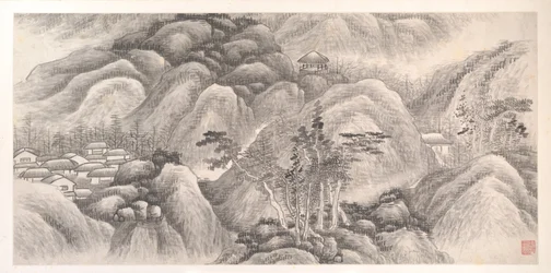 Pejzaże z dwunastu miesięcy, ok. 1685 (album z dwunastoma liśćmi malarskimi; tusz na papierze)