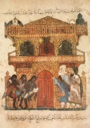 Ms Ar 5847 f.120, Pałac damy, z Maqamat Al Haririego, ok. 1240