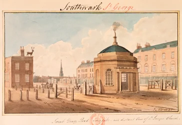Turnpike na Great Dover Road, Southwark, Londyn, 1825