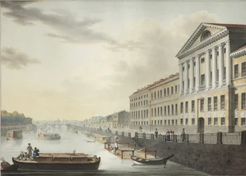 Widok na rzekę Fontankę z mostu Izmailovsky, 1820-1823
