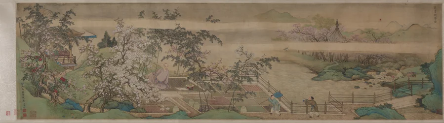 Oczyszczające zioła lecznicze w strumieniu w dzień wiosny, 1703 r.