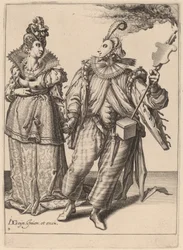 Kobieta prowadzona przez gracza trzymającego pochodnię