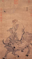 Laozi jadący na wołu, między 1368 a 1644 r.