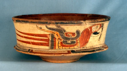 Naczynie grobowe znalezione w grobowcu 5 Balamku, okres wczesnego klasycyzmu (300-600 ne) (terakota)