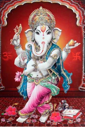 Ganeśa lub Ganapati: hinduskie bóstwo o głowie słonia.