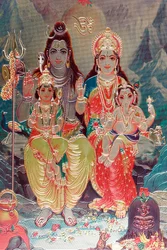 Bóg Shiva i Bogini Parvati z synem Ganesha.