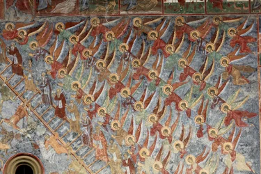 Klasztor (manastirea Sucevita). Kościół. Zewnętrzny. Ściana północna. Malowidła ścienne.