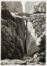 Naturalne mosty Icononzo, Kolumbia. ok. 1840 (Grawerowanie)