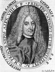 Portret księcia Antonio Ottoboniego (1646-1710), generała armii papieskiej, rycina