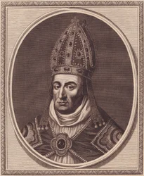 Portret Williama Waynflete (1398-1486), biskupa Winchester, miedzioryt autorstwa Johna Goldara (1729-1795)