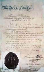 Akt, na mocy którego Simon Bolivar ogłosił miasto San Miguel de Ibarra, stolicą okolicznej prowincji, wówczas częścią Wielkiej Kolumbii (dziś Ekwador), 2 listopada