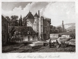 Zamek Tancarville. ok. 1840 (Grawerowanie)