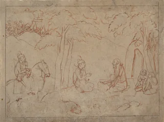 Rama i Lakszmana Odwiedź Pustelnię Ascety, ok. godz. 1775-80.
