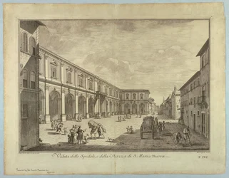 Widok Florencji, tablica z "Wybór XXIV Widoki na główne dzielnice, place, kościoły i pałace miasta Florencji"