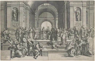 Szkoła Ateńska. Pub. 1550