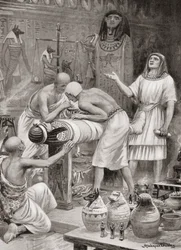 Balsamowanie ciała w starożytnym Egipcie, z Historii Narodów Hutchinsonów, wyd. 1915