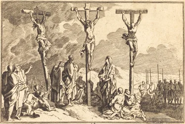 Dziewica, św. Jan i Maria Magdalena u stóp krzyża