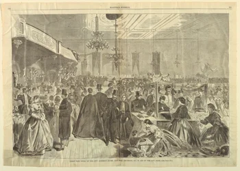Wielki Jarmark Wydawany w City Assembly Rooms, Nowy Jork, grudzień 1861, w Aid of City Poor, z Harper